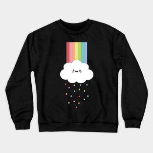 Cute Rainy Cloud & Rainbow Crewneck Sweatshirt